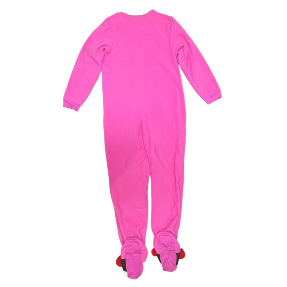 Nick & Nora Adult‎ Small Puppy Dog Foot PJs One Piece Footie Pajamas Pink Fleece - Picture 6 of 7